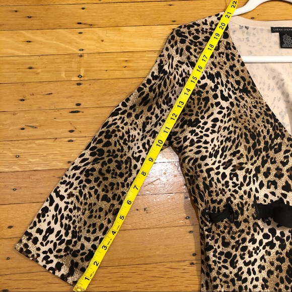 Sarah Spencer Silk Cheetah Cardigan Sweater w/ Bow - Picture 12 of 14